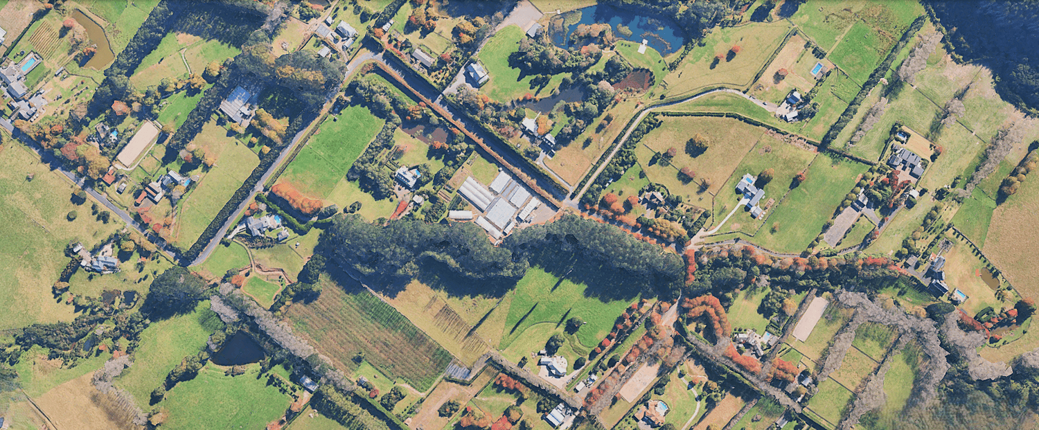 Aerial view of the Living Herbs nursery
