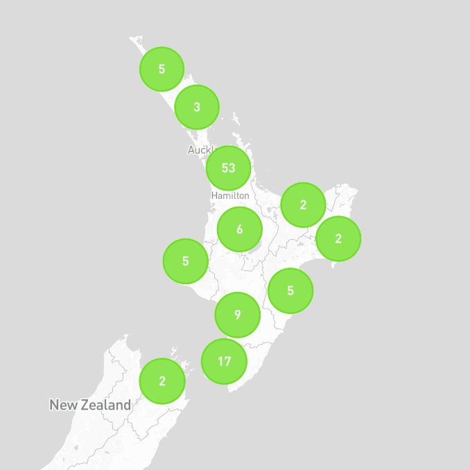 Map of Living Herbs stockists across New Zealand